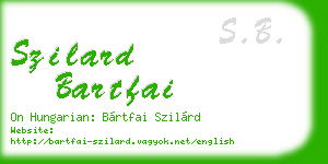 szilard bartfai business card